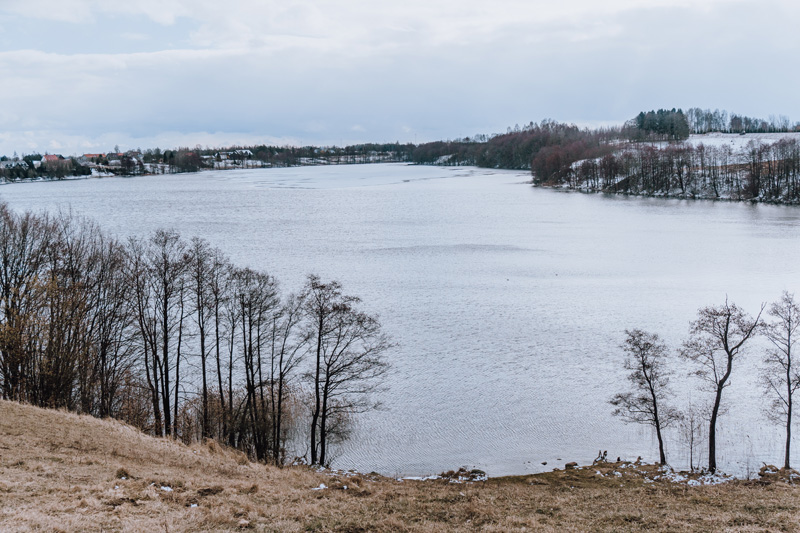 Widok na Jezioro Hańcza z punktu widokowego pod wieżą