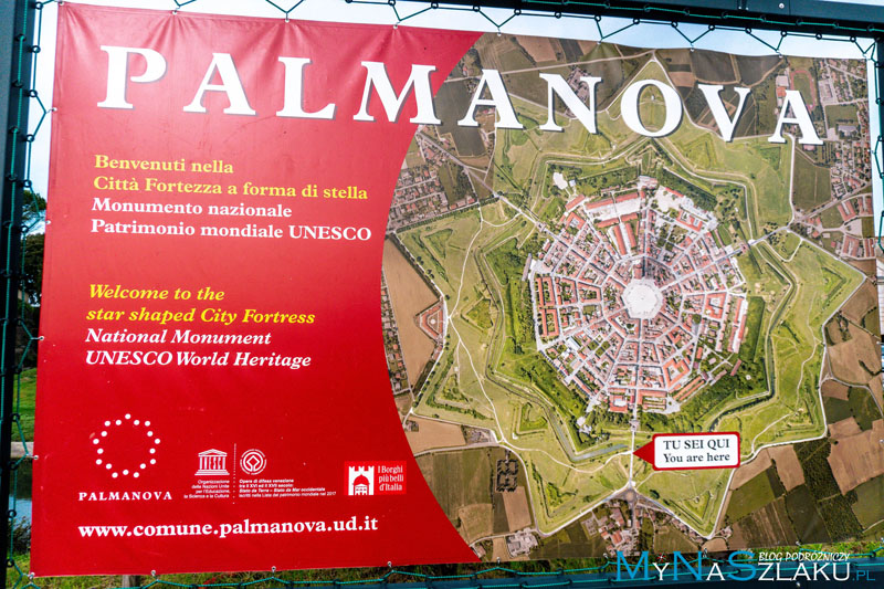 Palmanova - miasto idealne we Włoszech. Miasto w kształcie gwiazdy